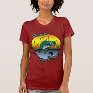 T-shirt Pêche de grandes chemises de pêche de bouche