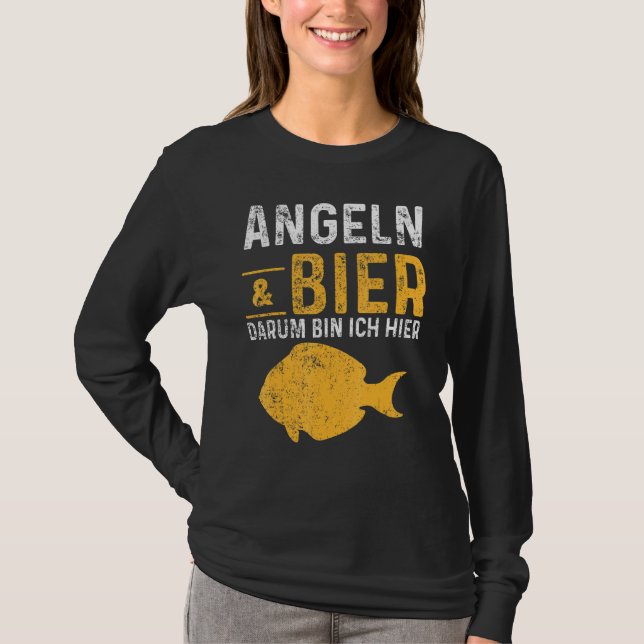 T-shirt Pêche de la bière poisson pêche appât de bâtonnet (Devant)