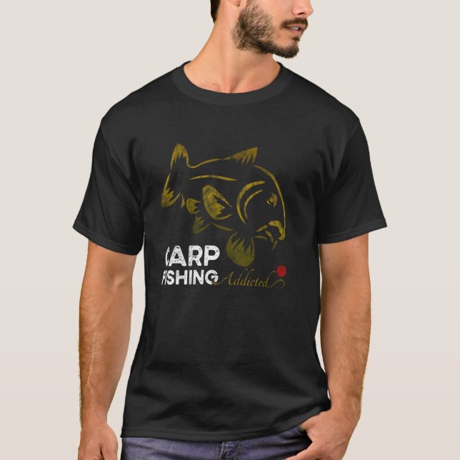 T-shirt Pêche de la carpe Configuration Carpfishing Accro  (Devant)