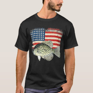 T-shirt Pêche de la crapette Drapeau américain Usa Pêcheur