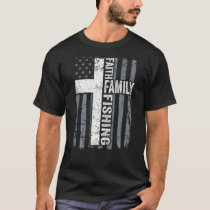 T-shirt Pêche de la foi et de la famille - Drapeau américa