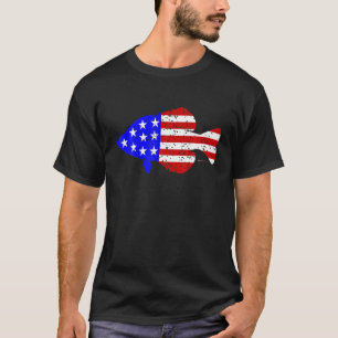 T-shirt Pêche de la marmotte au drapeau patriotique améric