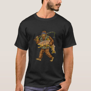 T-shirt Pêche de la truite Brown Pêche de la truite Bigfoo