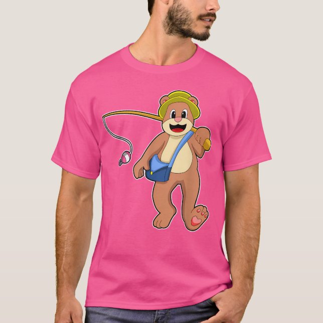 T-shirt Pêche de l'ours Fisher Pêche de bâton (Devant)