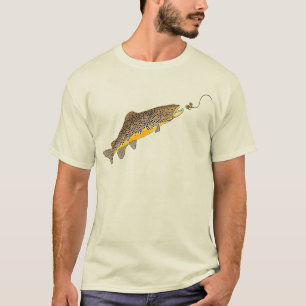 T-shirt Pêche de mouche de truite Brown