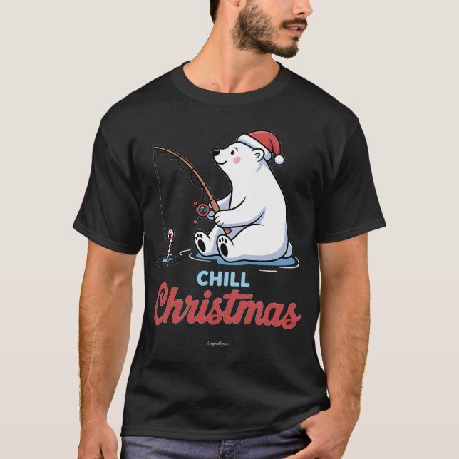 T-shirt Pêche de Noël drôle de poisson (Devant)