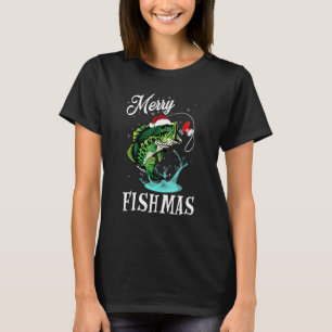 T-shirt Pêche de Noël pour les lumières de l'arbre de Fish