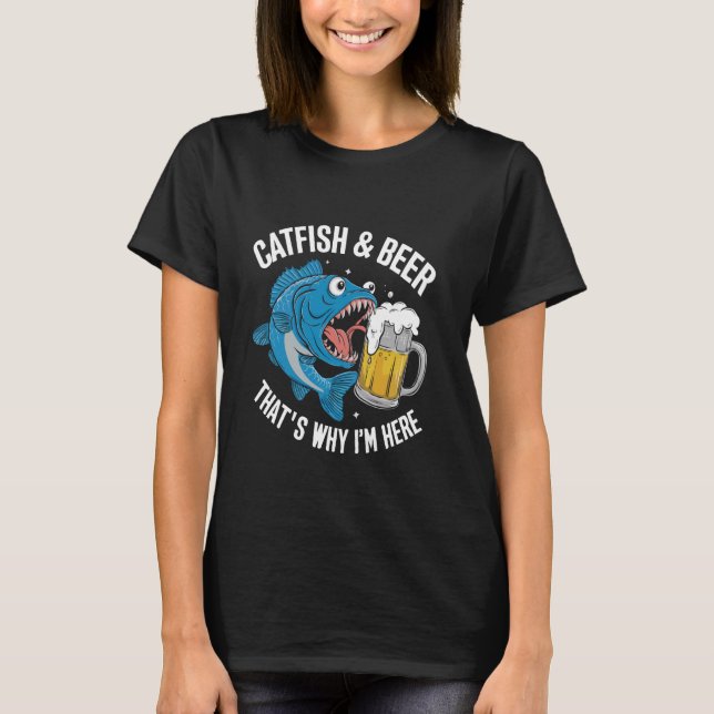 T-shirt Pêche de poisson-chat Poisson-chat & Bière C'est p (Devant)