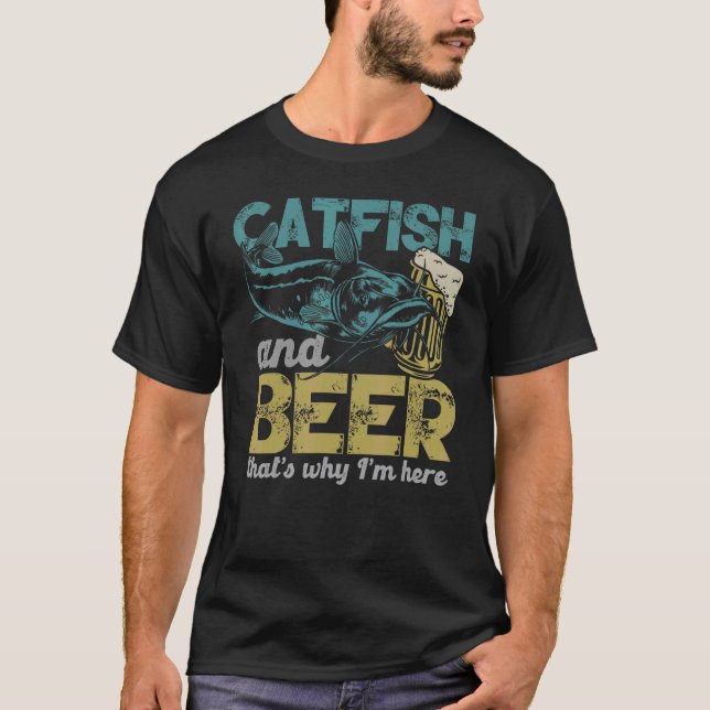 T-shirt Pêche de poisson-chat Poisson-chat & Bière C'est p (Devant)