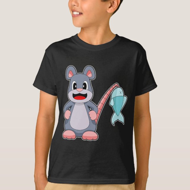 T-shirt Pêche de poisson de souris (Devant)
