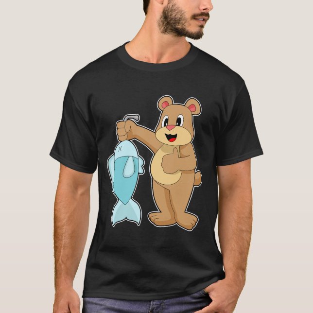 T-shirt Pêche de poisson d'ours (Devant)