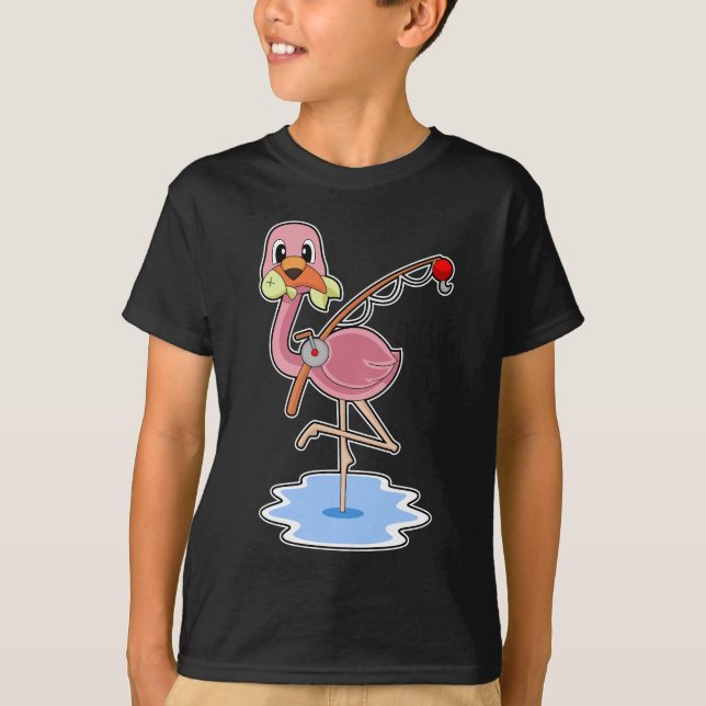 T-shirt Pêche de poisson Flamant rose (Devant)