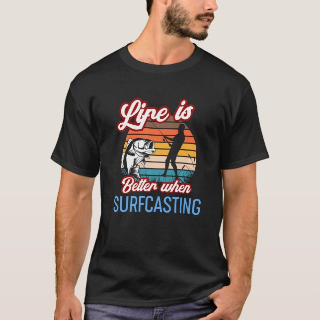 T-shirt Pêche De Surdiffusion Rétro En Surdiffusion (Devant)