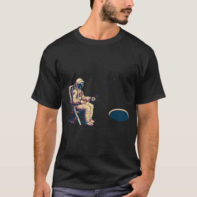T-shirt Pêche de trou noir d'astronaute (Devant)