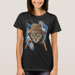 T-shirt Pêche Devon Rex Pêcheur extérieur Cat Cute Fly F