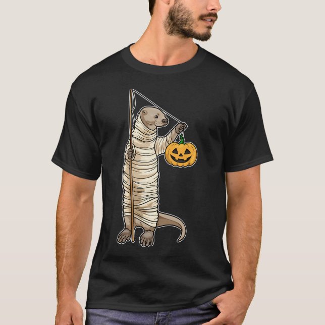T-shirt Pêche d'Halloween de loutre (Devant)