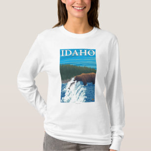 T-shirt Pêche d'ours en rivière - Idaho