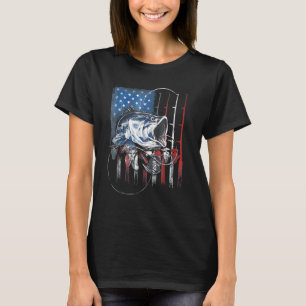 T-shirt Pêche Drapeau Américain Bass Pécheur Us Indépendan