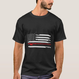 T-shirt Pêche Drapeau américain Décor à thème pêcheur