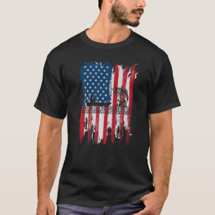 T-shirt Pêche Drapeau Américain Pêche Vintage Hommes Usa