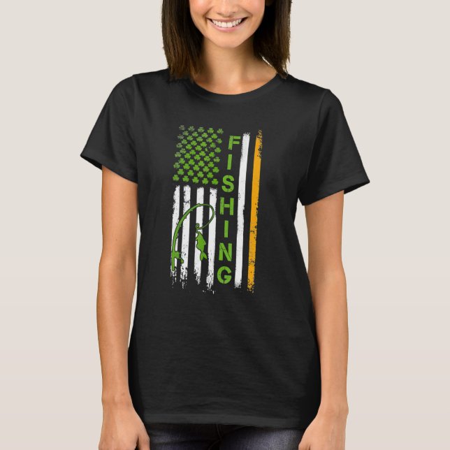 T-shirt Pêche Drapeau Irlandais États-Unis Saint-Patrick H (Devant)