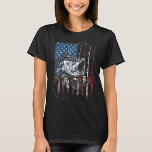 T-shirt Pêche Drapeau Vintage Tank Usa Basse Fisher