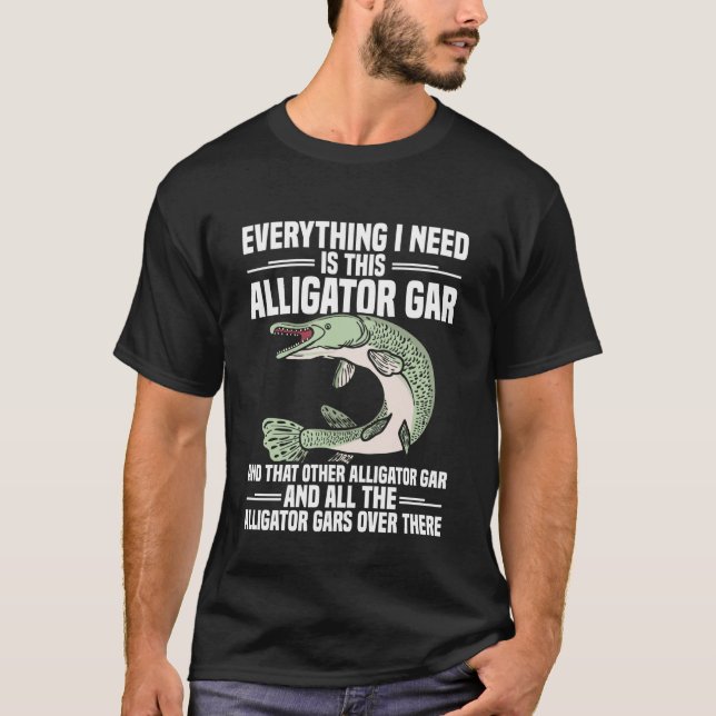 T-shirt Pêche drôle d'alligator gar 1 (Devant)