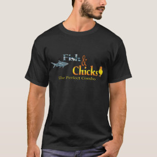 T-shirt Pêche drôle de poissons et de poussins