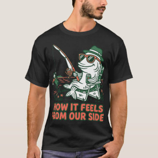 T-shirt Pêche drôle : inversion des rôles entre le poisson