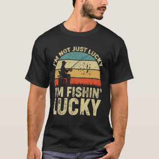 T-shirt Pêche drôle vintage Iu2019m Pas juste chanceux Iu2