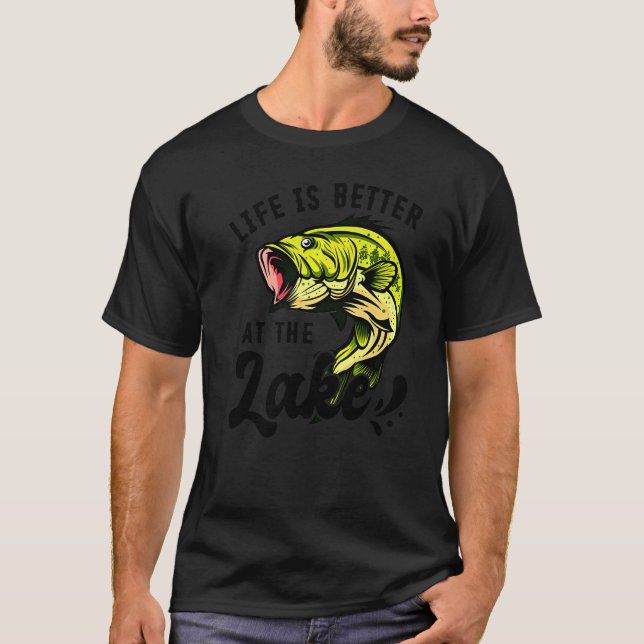 T-shirt Pêche Du Bass Au Lac (Devant)