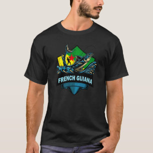 T-shirt Pêche en Guyane française Rétro Guyane française