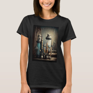T-shirt Pêche en haute mer Canne à pêche de style vintage