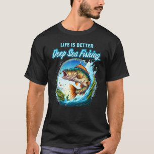 T-shirt Pêche en haute mer Mer Océan Poisson Truite Bar ra