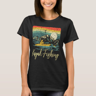 T-shirt Pêche en kayak vintage pêcheur kayakisme