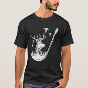 T-shirt Pêche Et Chasse Aux Cerfs Et Chasseurs De Canards