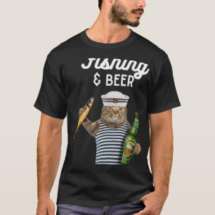 T-shirt Pêche et chat de bière