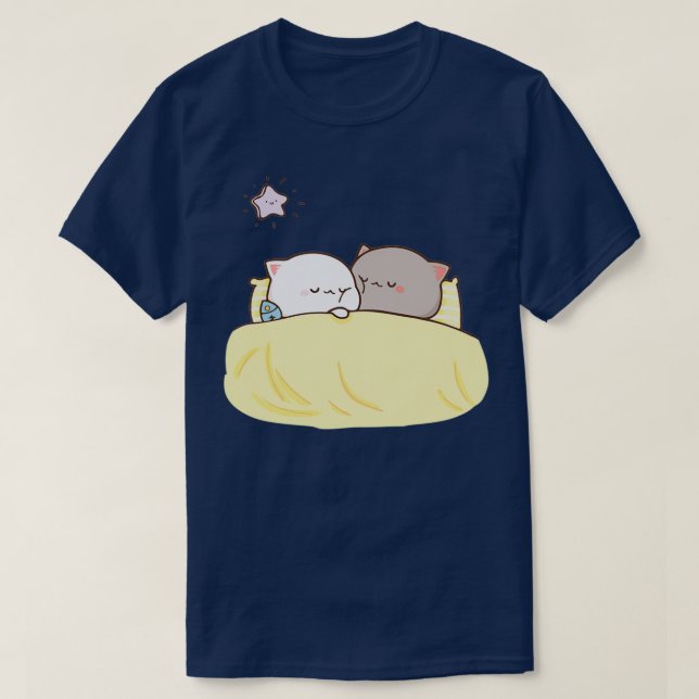 T-shirt Pêche et Goma Mochi Chat Dormir (Design devant)