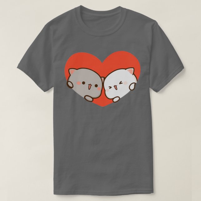 T-shirt Pêche et Goma Mochi Chat Love 1 (Design devant)