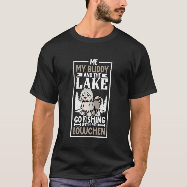 T-shirt Pêche et Petit Chien Lion (Devant)