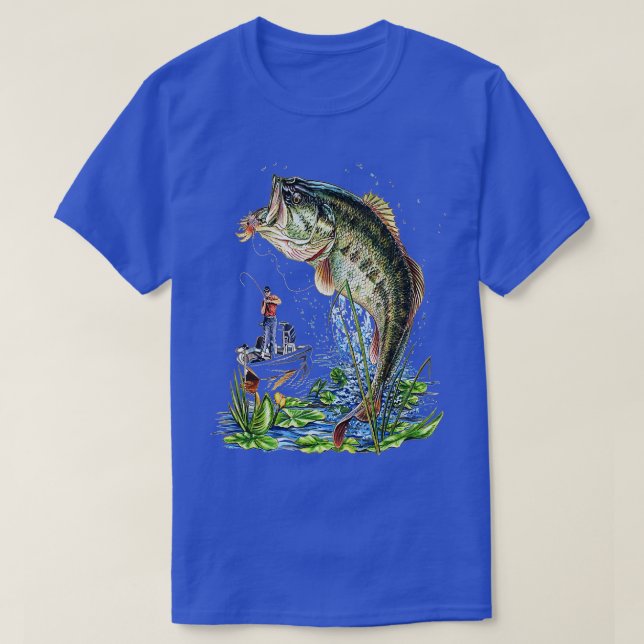 T-shirt Pêche gros poisson à la bouche (Design devant)