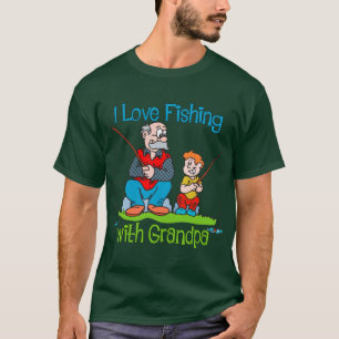T-shirt Pêche - I Love Pêche avec grand-père