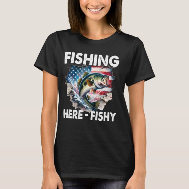 T-shirt Pêche ici-Pêcheur 1 (Devant)