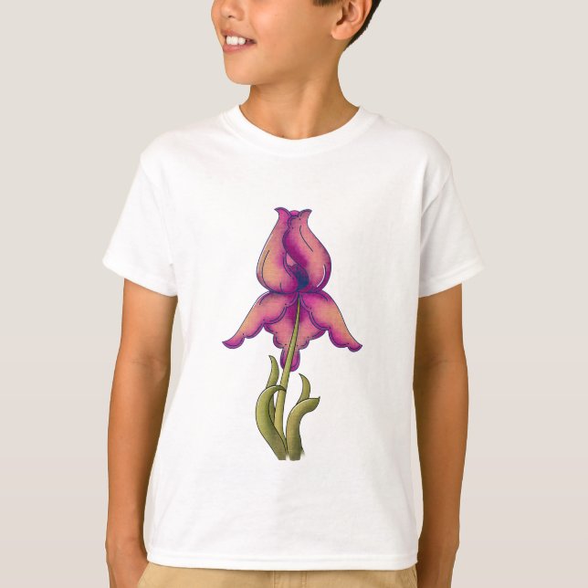 T-shirt Pêche & Iris pourpre (Devant)