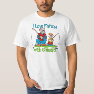 T-shirt Pêche - J'aime la pêche avec grand-père