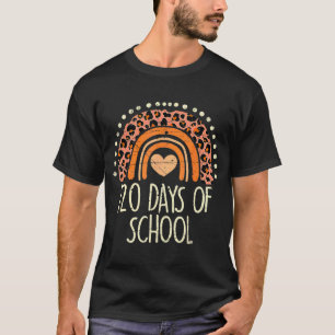 T-shirt pêche léopard arc-en-ciel 120 jours école mignonne