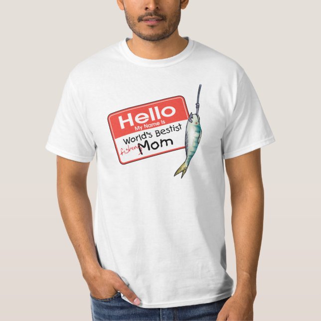 T-shirt Pêche maman Bonjour (Devant)