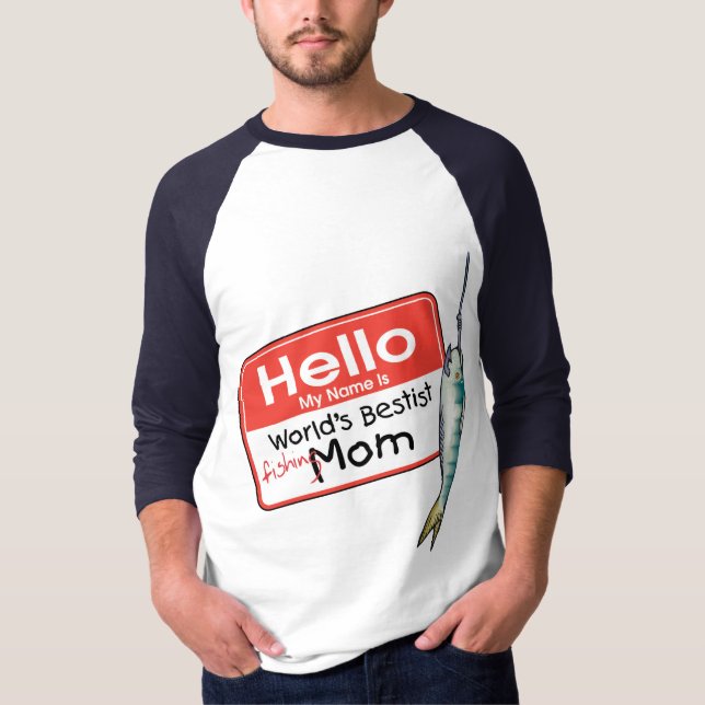 T-shirt Pêche maman Bonjour (Devant)