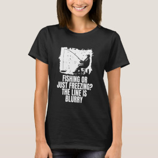 T-shirt Pêche ou simplement gelé sur la pêche sur glace