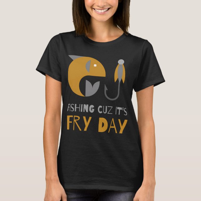 T-shirt Pêche parce que c'est jour de friture (vendredi) (Devant)